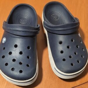 CROCS Blue Mules & Clogs with Perforated Design